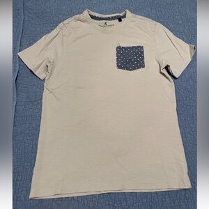 Taylor Vintage Grey T Shirt With Polka Dot Pocket